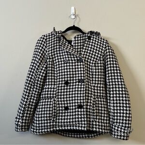 Disneyland resorts black/white houndstooth short mini pea coat jacket